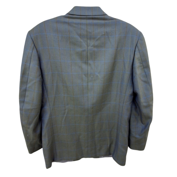 Yves Saint Laurent Single-Breasted Woolmart Window-pane Green Blazer Size 42R - Picture 3 of 16